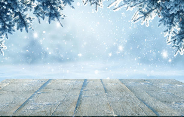 istock Holidays background.Winter landscape with fir tree branch. 1355284160