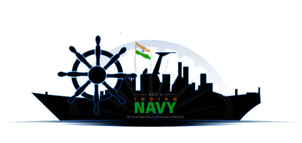 Indian Navy Day. December 4. Vector Illustration of Indian Navy Day. December 4. We salute Indian Navy on the occasion of naval day. indian navy stock illustrations