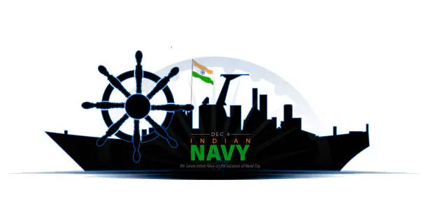 Vector illustration of Indian Navy Day. December 4.