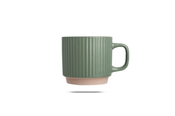istock Beautiful ribbed cup isolated on white 1355284586