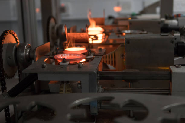 istock Fusion machine. Sample preparation making glass beads for XRF analysis in a science laboratory 1355288743