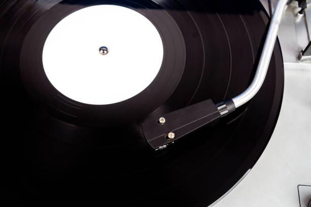 istock Close up of vintage turntable vinyl record player 1355290992