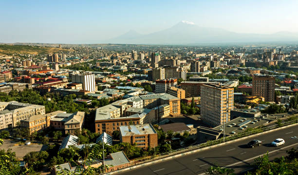 istock View on city Yerevan in Armenia. 1355291306
