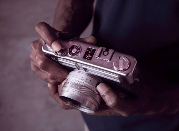 istock Close up of old camera 1355294567