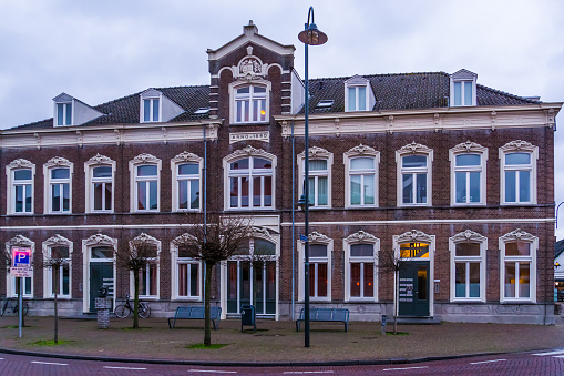 Historical city building anno 1880 in Veghel, Noord-Brabant, The Netherlands, 13 february, 2020