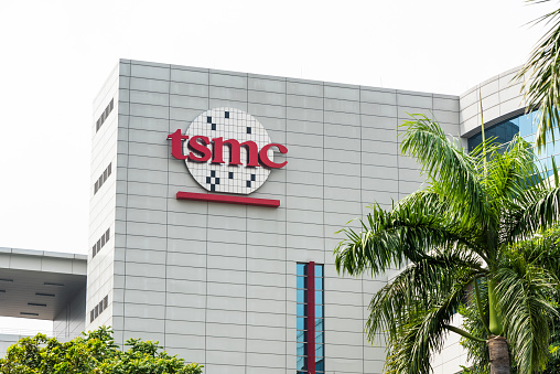 Tainan, Taiwan- September 30, 2021: Taiwan Semiconductor Manufacturing Company (TSMC) plant in Tainan Science Park, Taiwan; TSMC is the world's largest dedicated independent (pure-play) semiconductor foundry.