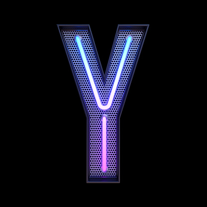 Neon Retro Light Alphabet Letter Y Isolated On A Black Background With  Clipping Path 3d Illustration Stock Photo - Download Image Now - iStock
