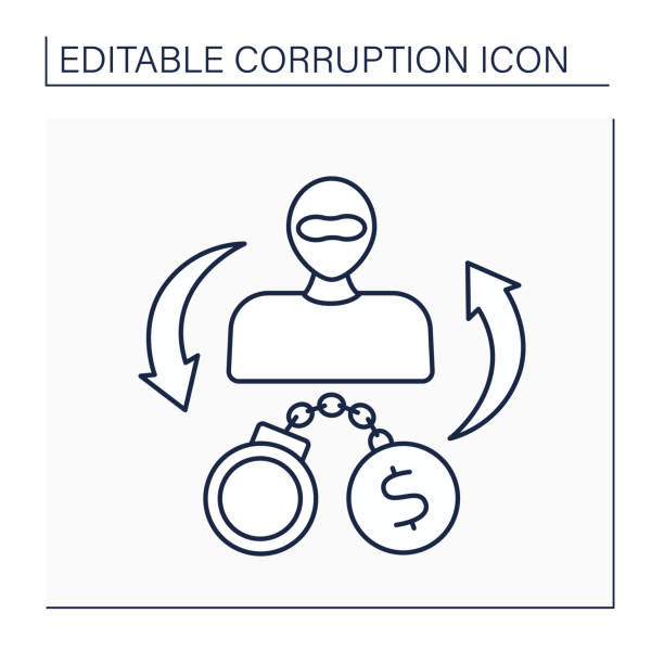 Criminal enterprise line icon Criminal enterprise line icon. Group of people engaged in significant criminal activity.Drug cartels, racketeering enterprises.Gestapo.Corruption concept. Isolated vector illustration. Editable stroke drug cartel stock illustrations