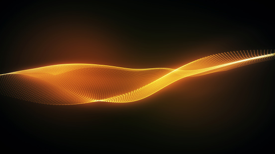 3d Abstract background technological orange color concept (close-up)