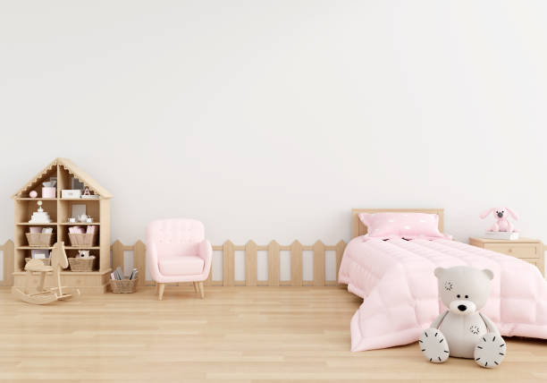 istock White child bedroom with free space for mockup, 3D rendering 1355318752
