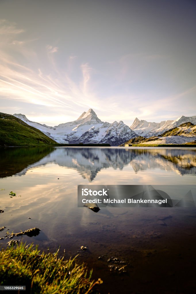 Sunrise at Bachalpsee - Schweiz Bachalpsee - Switzerland European Alps Stock Photo