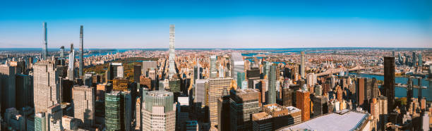 New York City uptown aerial view