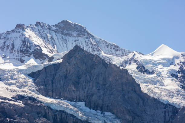 클라인 셰이데그, 융프라우, 빙하 출신 - jungfrau region berne canton valais canton eiger 뉴스 사진 이미지