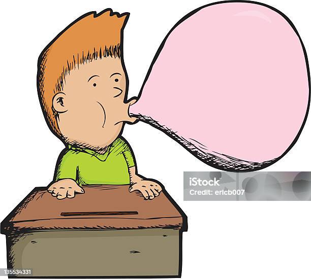 Bubble Gum Boy Stock Illustration - Download Image Now - Black And White, Blank, Blowing