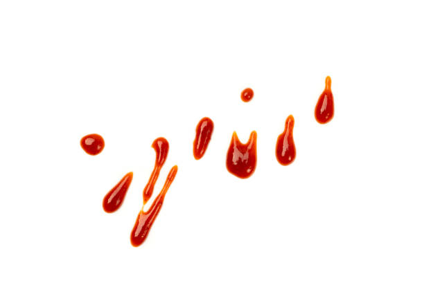 istock Sriracha Drops Isolated, Hot Spicy Sauce Splash, Ketchup Blobs 1355344118
