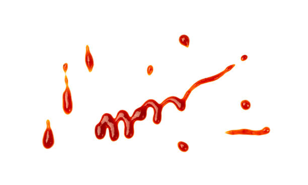 istock Sriracha Drops Isolated, Hot Spicy Sauce Splash, Ketchup Blobs 1355344119