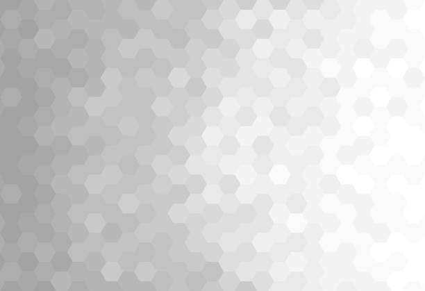 Hexagon Shape Pattern Gray White Gradient Abstract pattern background. Hexagon shape with gray gradient faded to white. Texture design for publication, cover, poster, brochure, flyer, banner, wall. Vector illustration. gray background stock illustrations