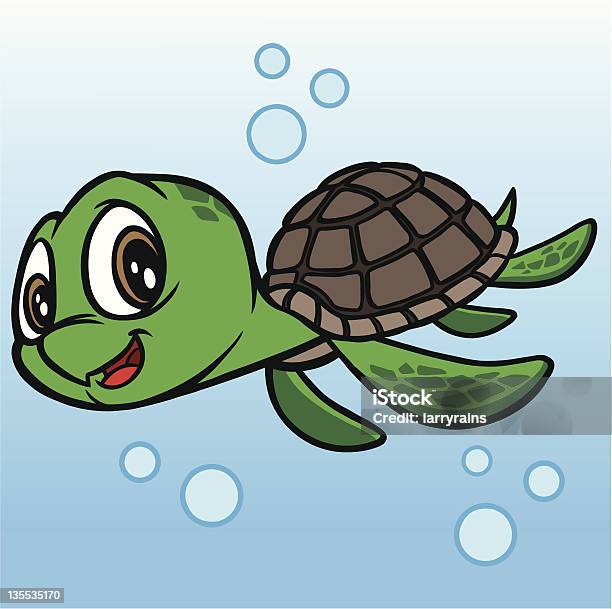 Sea Turtle Stock Illustration - Download Image Now - Sea Turtle, Cute, Cartoon