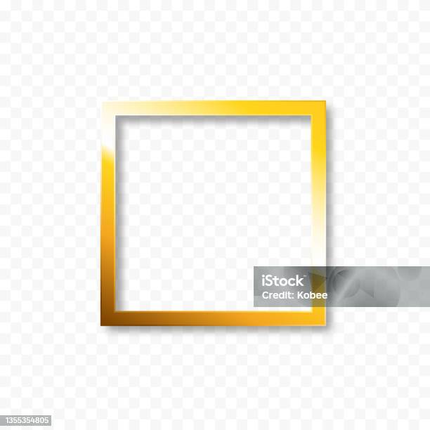 Vector Gold Frame On Isolated Transparent Background Stock Illustration