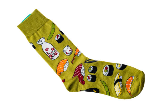 istock funny socks with a pattern isolated on a white background, close-up, high resolution, cotton high 1355357945