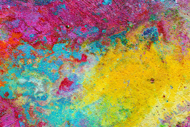 istock Oxidized copper, abstraction.  Natural orange, blue. green yellow background with patina rusty copper plate 1355359180