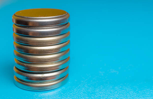 istock stacked lithium batteries. battery recycling. lithium recovery 1355359249