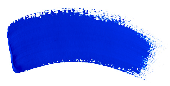 Blue paint stroke isolated on a white background. Space for copy inside.