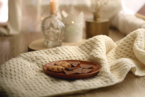 Dessert, Blanket and Candles