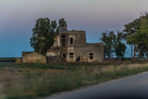 Old abandoned construction in apulia's land