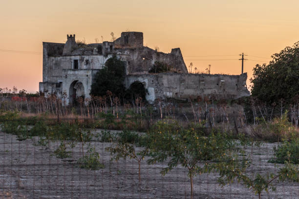 Old abandoned construction in apulia's land