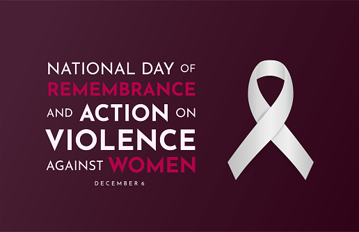 National Day of Remembrance and Action on Violence Against Women card. Vector illustration. EPS10