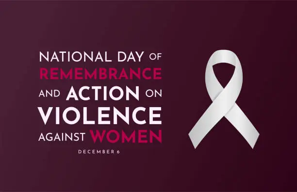 Vector illustration of National Day of Remembrance and Action on Violence Against Women card. Vector