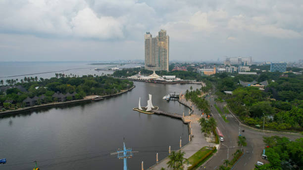 istock Aerial view of Ancol Beach, North Jakarta 1355388024