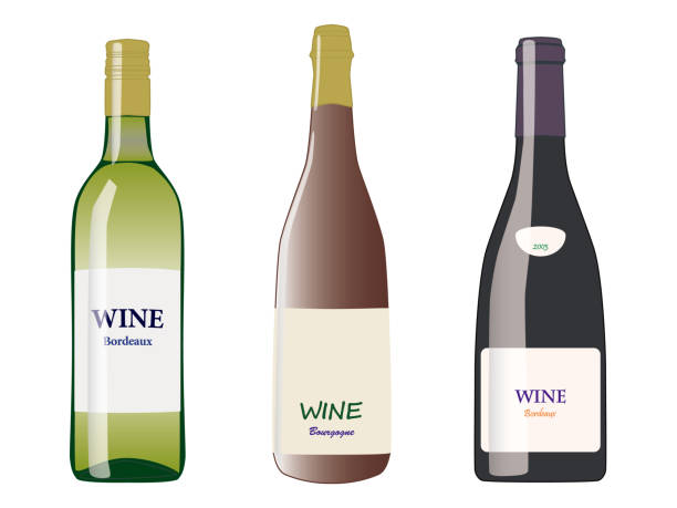 wein - wine bottle bottle burgundy wine stock-grafiken, -clipart, -cartoons und -symbole