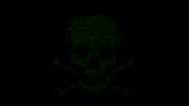 Skull Matrix Code Motion Graphics With Night Background 4K Stock Video ...