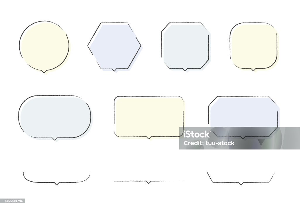 Hand Draw Callouts Illustration Set With Hand Drawn Style Callouts Speech Balloons Frames ...