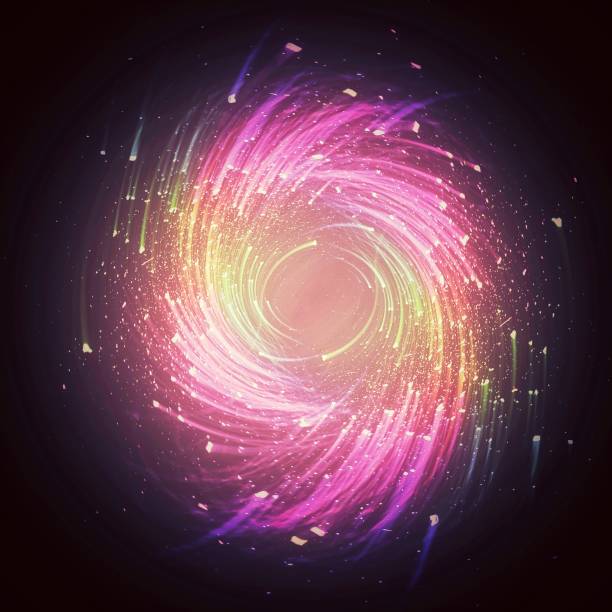 istock Illustration of light trails swirling in a circle 1355415660