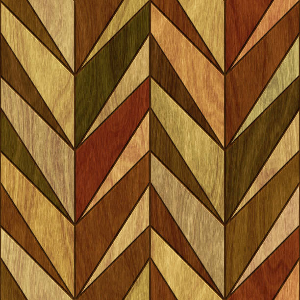 Chevron pattern on wood background, seamless texture, wood color, marquetry panel, 3d illustration 3D render, motif pattern inlay stock pictures, royalty-free photos & images