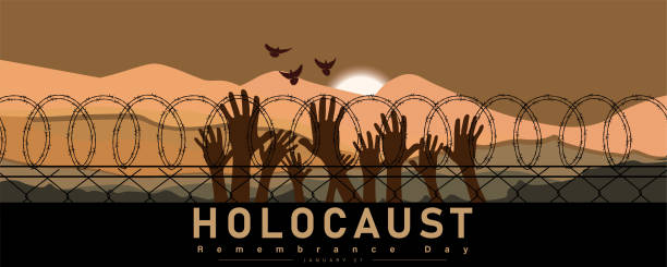 międzynarodowy dzień pamięci o ofiarach holokaustu - treblinka stock illustrations
