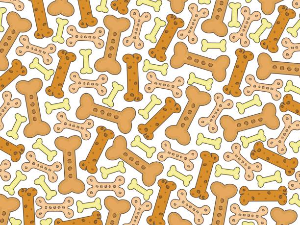 bildbanksillustrationer, clip art samt tecknat material och ikoner med bone-shaped dog biscuits. pattern. - hundgodis
