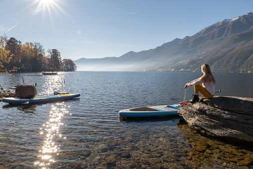 mountains in distance, Ticino canton, Switzerland