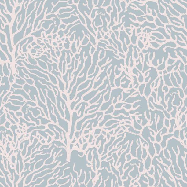 stockillustraties, clipart, cartoons en iconen met coral marine seamless pattern. gentle colors. vector illustration - koraal