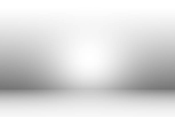 istock 3d Gray Metallic Room Background Template With Light At The Bottom 1355436737