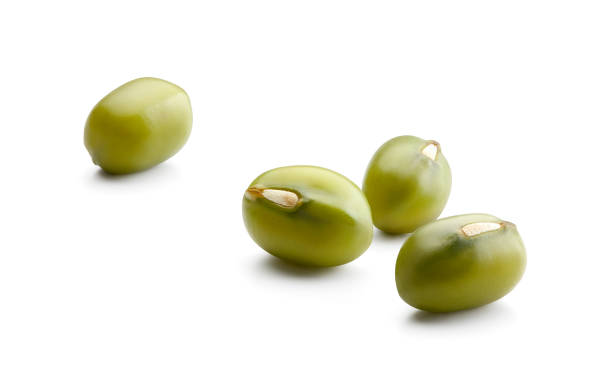 istock Green mung beans isolated on white background - Clipping path included 1355439558
