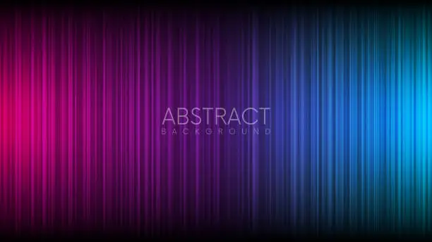 Vector illustration of Futuristic neon background with vertical stripes