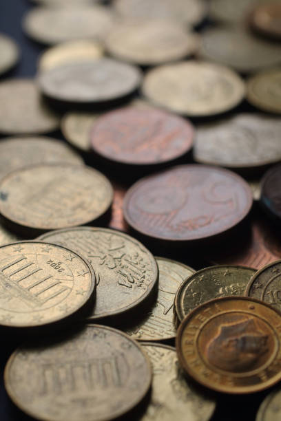 istock Lot of scattered real coins 1355441289