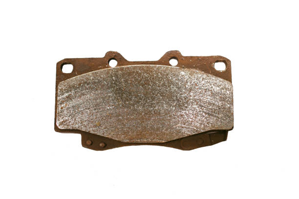 istock Old Discbrake pad expire on isoleted white background. 1355441418