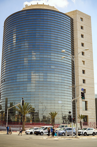 Panoramic view of the INPS (National Institute for Social Security) building, via Ciro il Grande, Rome Eur