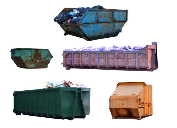 istock Dumpster for Demolition Removal isolated on white background. 1355445595