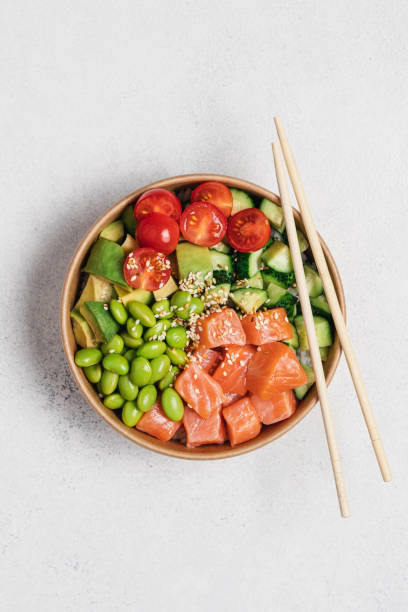 istock Salmon poke bowl 1355446820